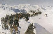 Franz Roubaud Count Argutinsky crossing the Caucasian range France oil painting artist
